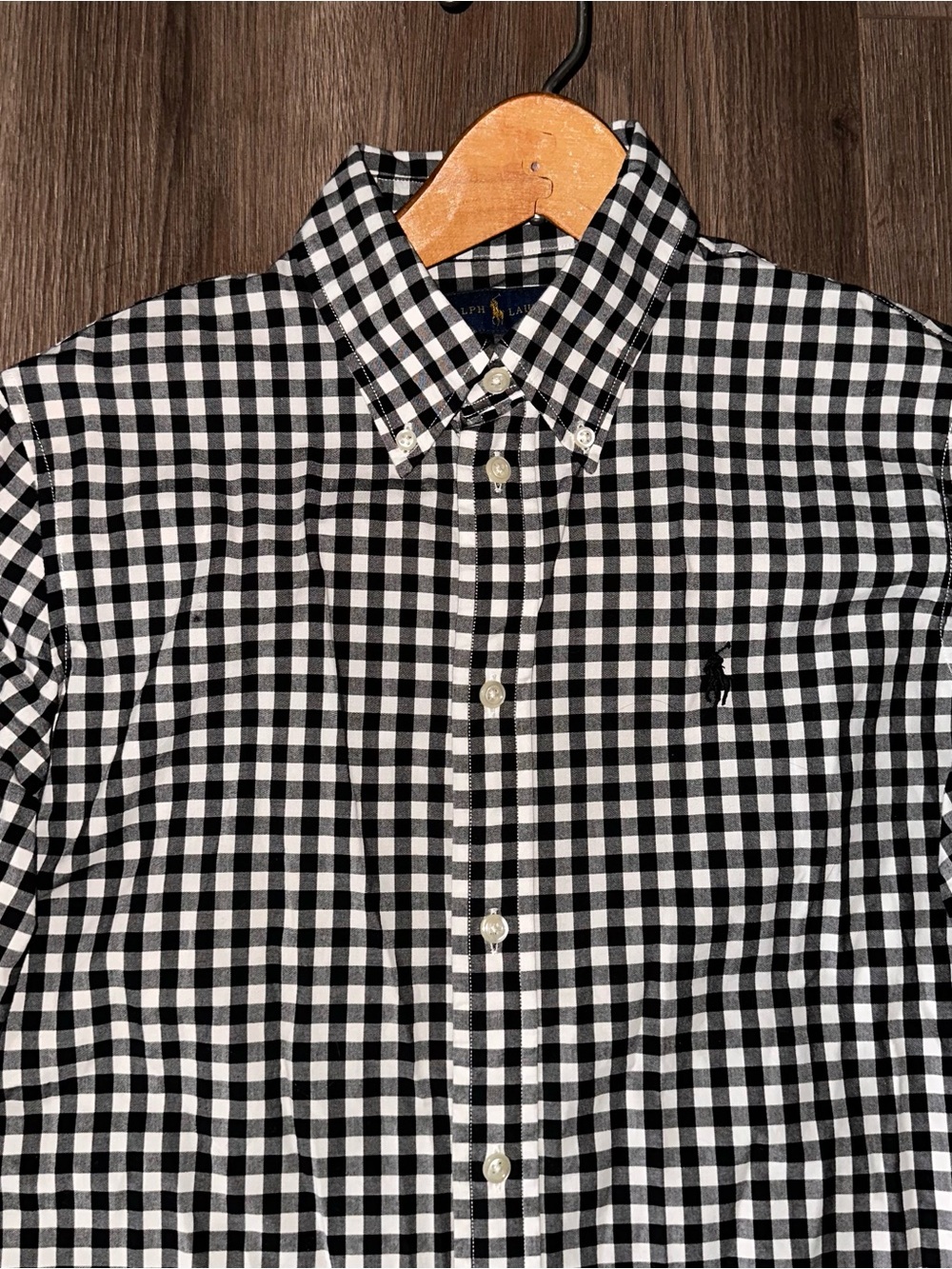 Ralph Lauren Black & White Check Cotton Button-Down Shirt - Slim Fit - Picture 2 of 7